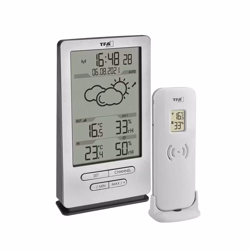 TFA XENA 35010848 Trådlös Väderstation med Barometer Silver