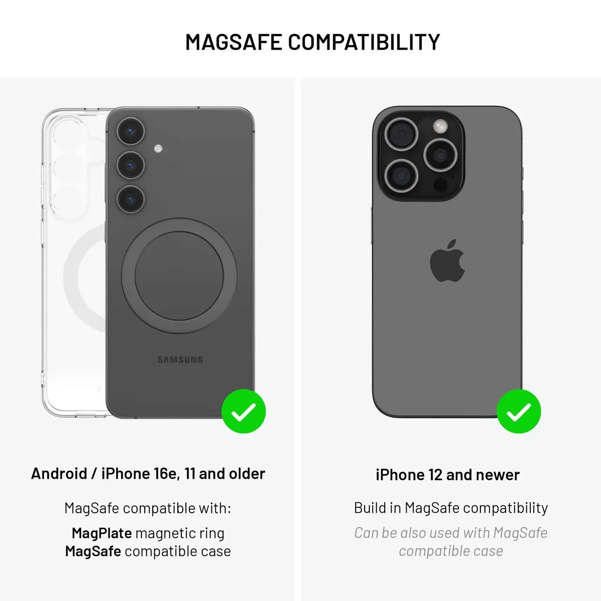 FIXED MagClick 2 15 W Qi2 MagSafe-hållare med trådlös laddning för ventilationsgaller Black