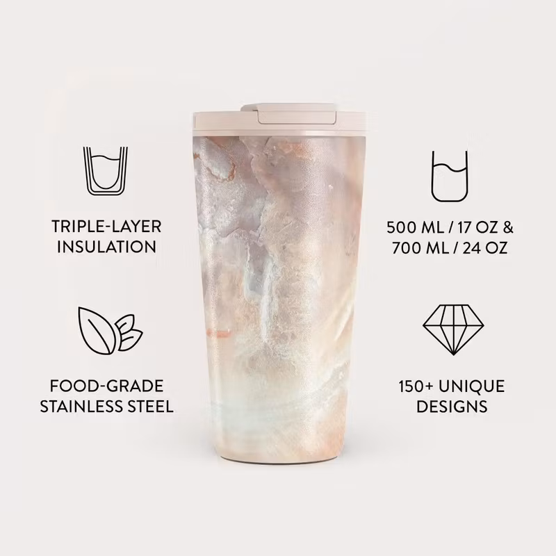 Burga Serene Sunset 500 ml Termosmugg med lock och sugrör i rostfritt stål