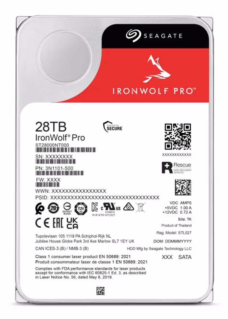 Seagate IronWolf Pro ST28000NT000 28 TB 3,5" SATA NAS-hårddisk 7 200 rpm