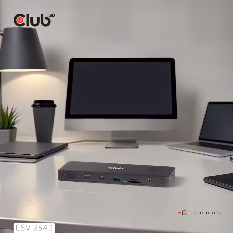 Club 3D CSV-2540 14-i-1 USB-C Dockningsstation 4 × 4K 60 Hz 150 W