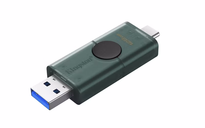 Kingston DataTraveler Duo 128 GB USB 3.2 Gen 1 / USB-C USB-minne Svart Grön