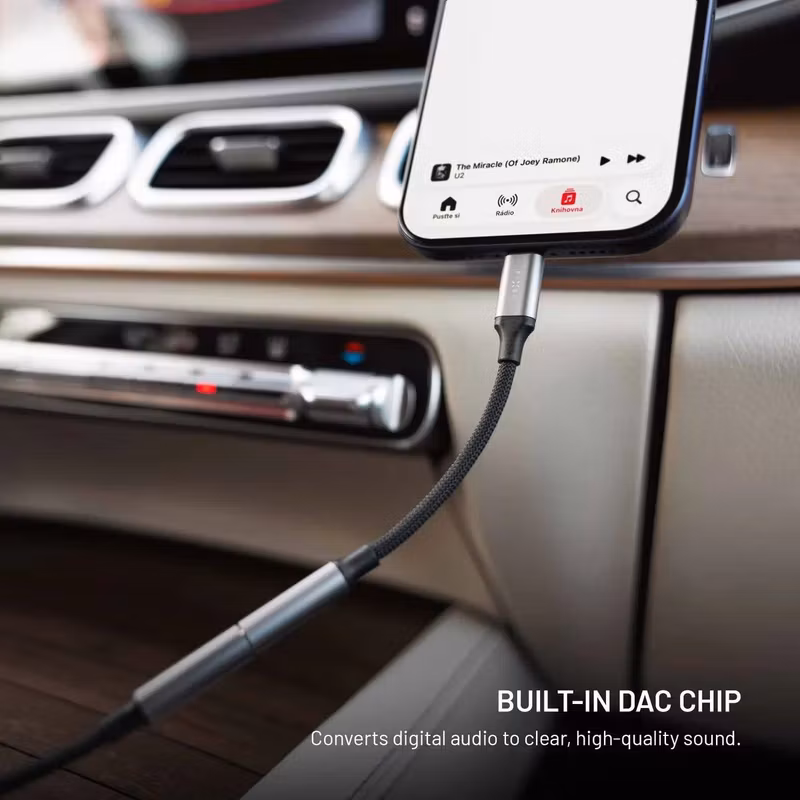 FIXED Link Premium USB-C till 3,5 mm-adapter Rymdgrå