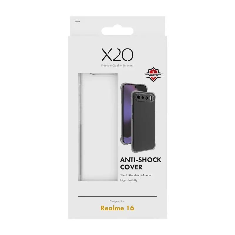 X2O Anti-Shock Skal för Realme 16 Transparent
