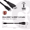 Club 3D CAC-1351 Micro HDMI till HDMI 2.0 4K 60 Hz 1 m Kabel Svart
