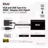 Club 3D CAC-1720 VGA och USB-A till HDMI-adapter 60 cm Svart