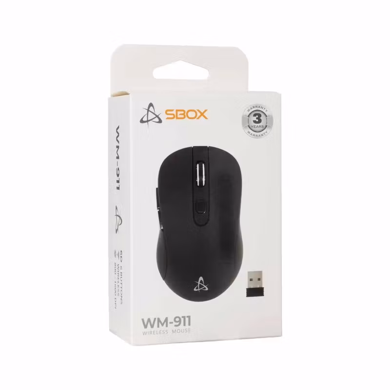 SBOX WM-911B 2,4 GHz Trådlös Mus 6D 1 600 DPI Svart