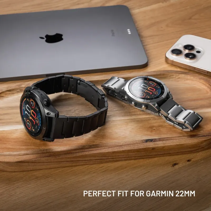 FIXED Titanium Strap Titanarmband för Garmin QuickFit 22 mm Naturlig titan