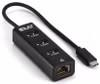Club 3D CSV-1549 USB-C-hubb med 3 × USB-A och Gigabit Ethernet Svart