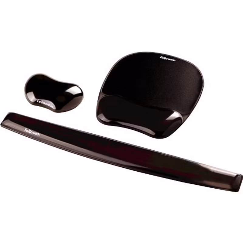 Fellowes Crystals Gel 9112101 Musmatta med handledsstöd Svart