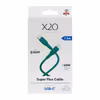 X2O Superflex USB-C till USB-C-kabel 60 W 1,5 m Turkosgrön