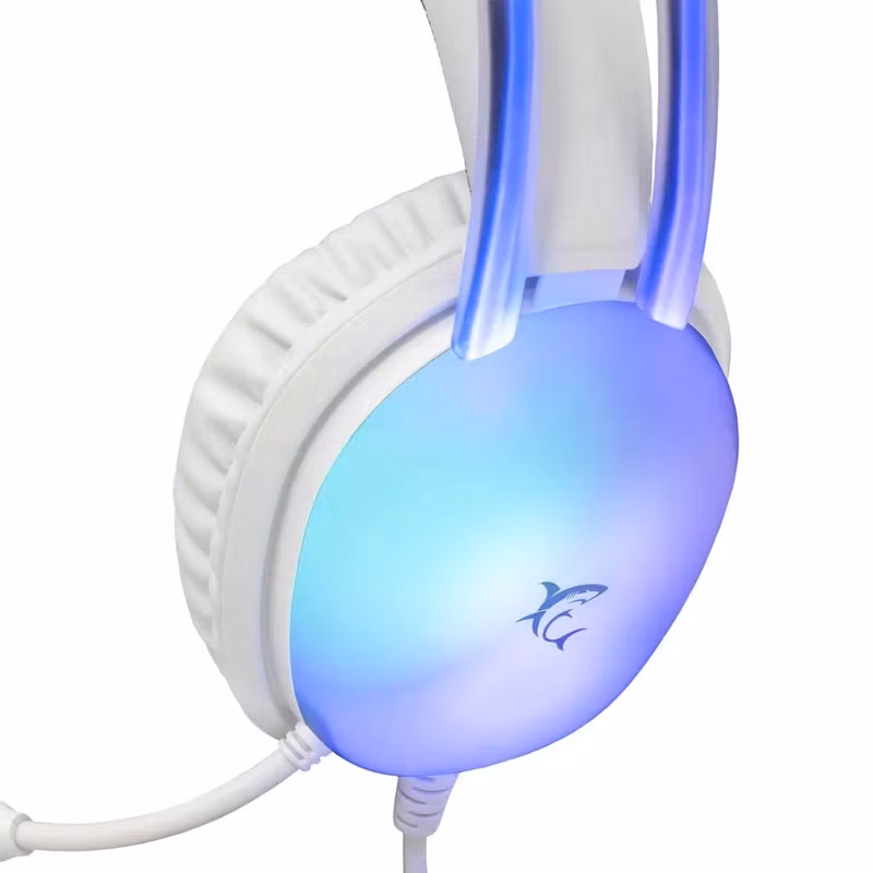 White Shark PEACOCK-2 Over-Ear RGB Spelheadset med 50 mm-drivers Vit