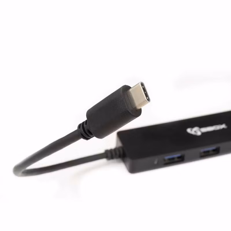 SBOX H-404C 4-portars USB-C-hubb med 4 × USB 3.0 Svart