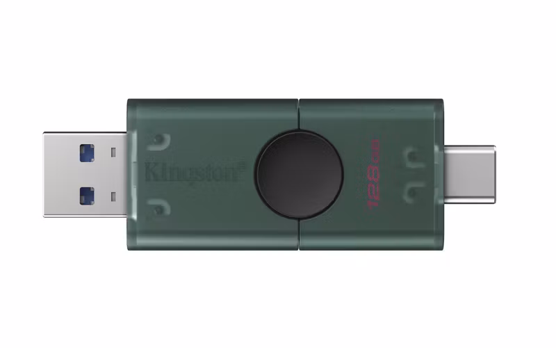 Kingston DataTraveler Duo 128 GB USB 3.2 Gen 1 / USB-C USB-minne Svart Grön