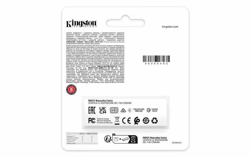 Kingston DataTraveler Exodia 64 GB USB 3.2 Gen 1 USB-minne Svart