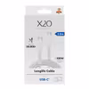 X2O Longlife 100 W USB-C till USB-C-kabel 2 m Vit