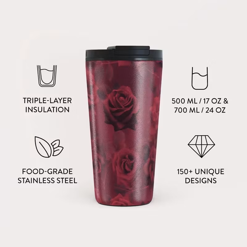 Burga Femme Fatale 500 ml Termosmugg med lock och sugrör i rostfritt stål