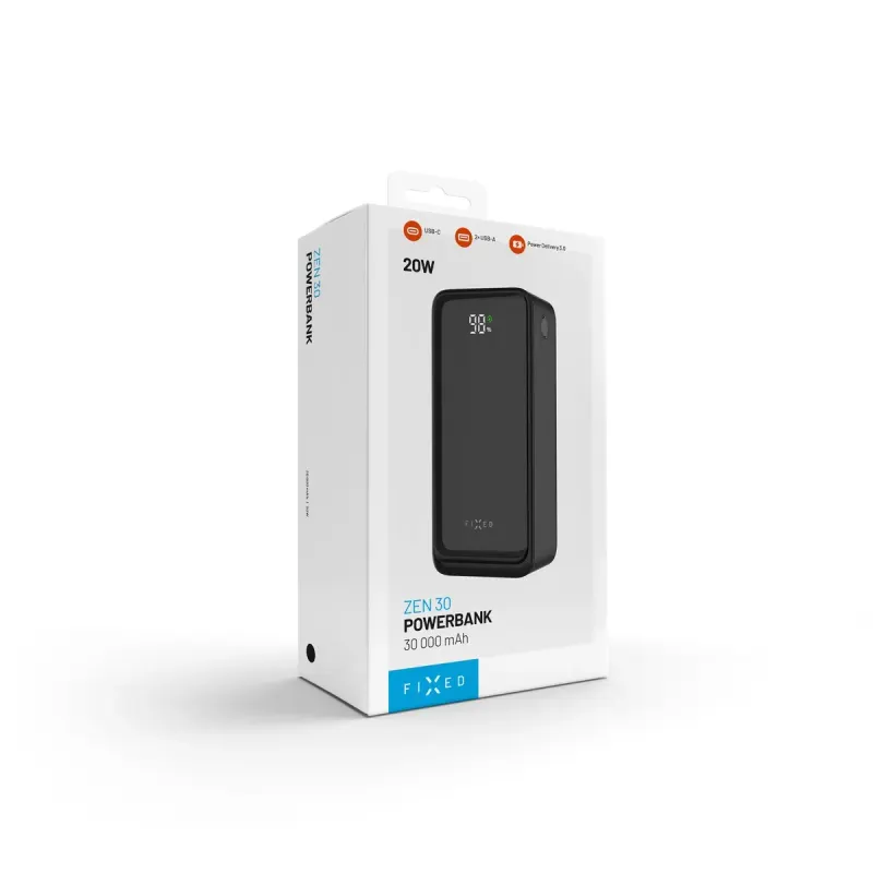 FIXED Zen2 30 FIXZEN2-30-BK 30 000 mAh 20 W Powerbank Svart