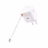 FIXED FIXCG65R-2C-WH 65 W GaN USB-C-laddare med 2 portar och utdragbar kabel Vit