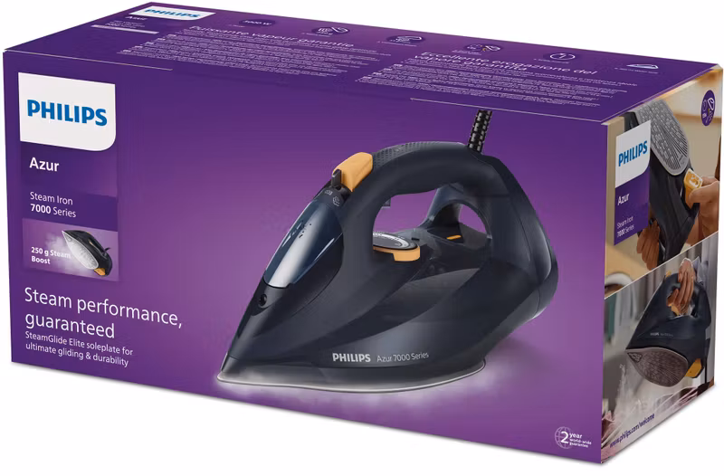 Philips Azur 7000 Series DST7060/20 3 000 W Ångstrykjärn Blå/Gul