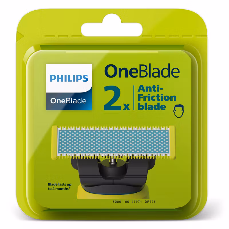 Philips OneBlade QP225/50 Antifriktion Utbytesblad 2-pack Blå/Grön/Silver