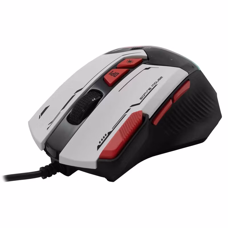Baracuda Manta 8 knappar 12 800 DPI Optisk Spelmus Vit