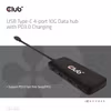 Club 3D CSV-1548 USB-C-hubb med 4 portar 10 Gbps och 100 W PD Svart