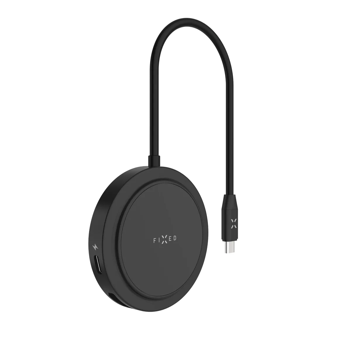 FIXED MagHUB FIXHU-M-BK 7-i-1 USB-C-hubb med 4K HDMI och trådlös MagSafe-laddning Svart