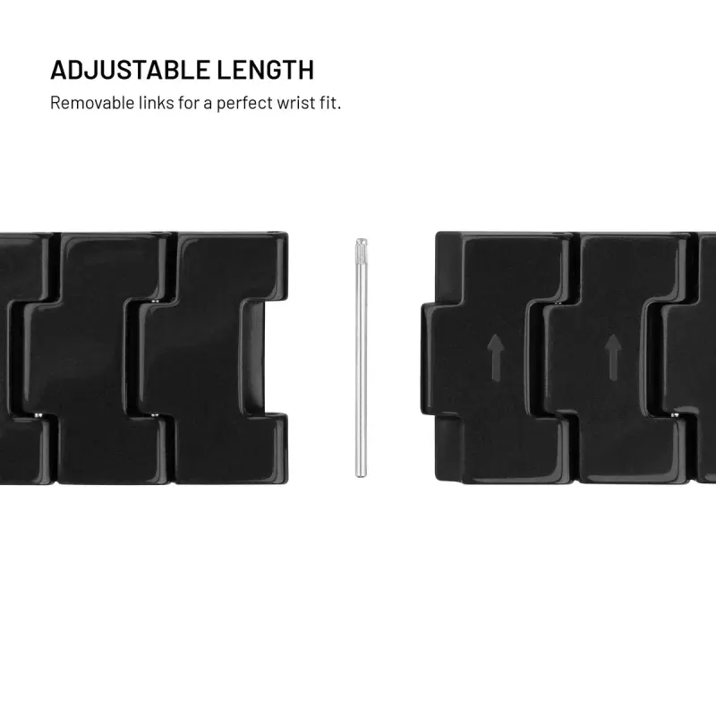 FIXED Resin Strap Quick Release 20 mm Resinarmband för smartklocka Kolsvart