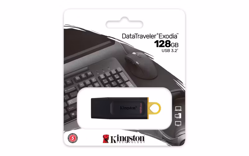 Kingston DataTraveler Exodia 128 GB USB 3.2 Gen 1 USB-minne Svart Pink Gul