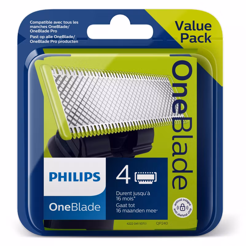 Philips OneBlade QP240/50 Utbytesblad 4-pack Svart/Grön/Silver