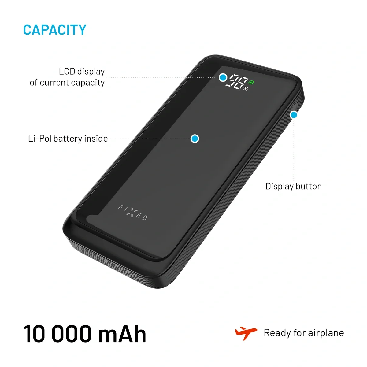 FIXED Zen2 10 FIXZEN2-10-BK 10 000 mAh 20 W Powerbank Svart