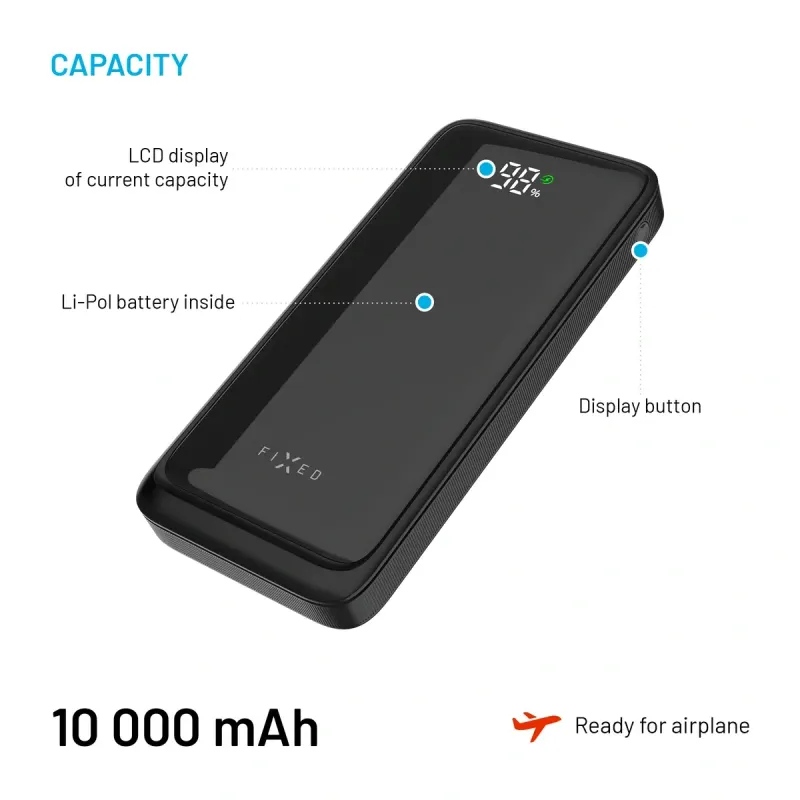 FIXED Zen2 10 FIXZEN2-10-BK 10 000 mAh 20 W Powerbank Svart