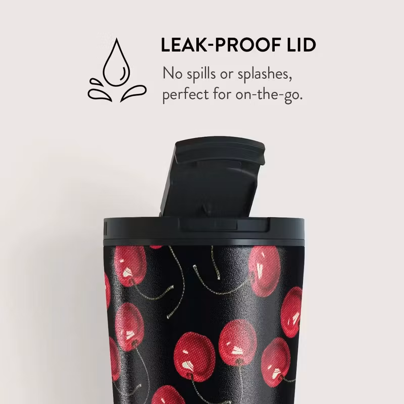 Burga Cherrybomb 500 ml Termosmugg med lock och sugrör i rostfritt stål