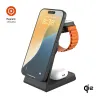 FIXED MagPowerstation Alu 2 FIXMPOS-AL2-BK 3-i-1 Qi2 Trådlös laddstation 15 W Svart