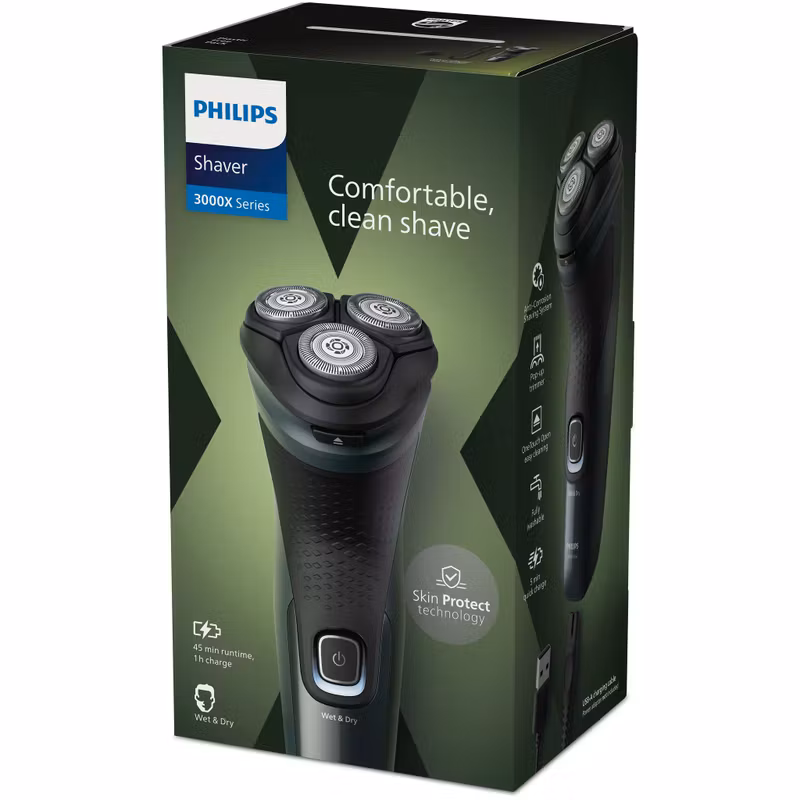 Philips Shaver 3000X Series X3052/00 Wet & Dry Rakapparat Grön