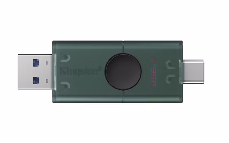 Kingston DataTraveler Duo 256 GB USB 3.2 Gen 1 USB-A/USB-C USB-minne Svart/Grön