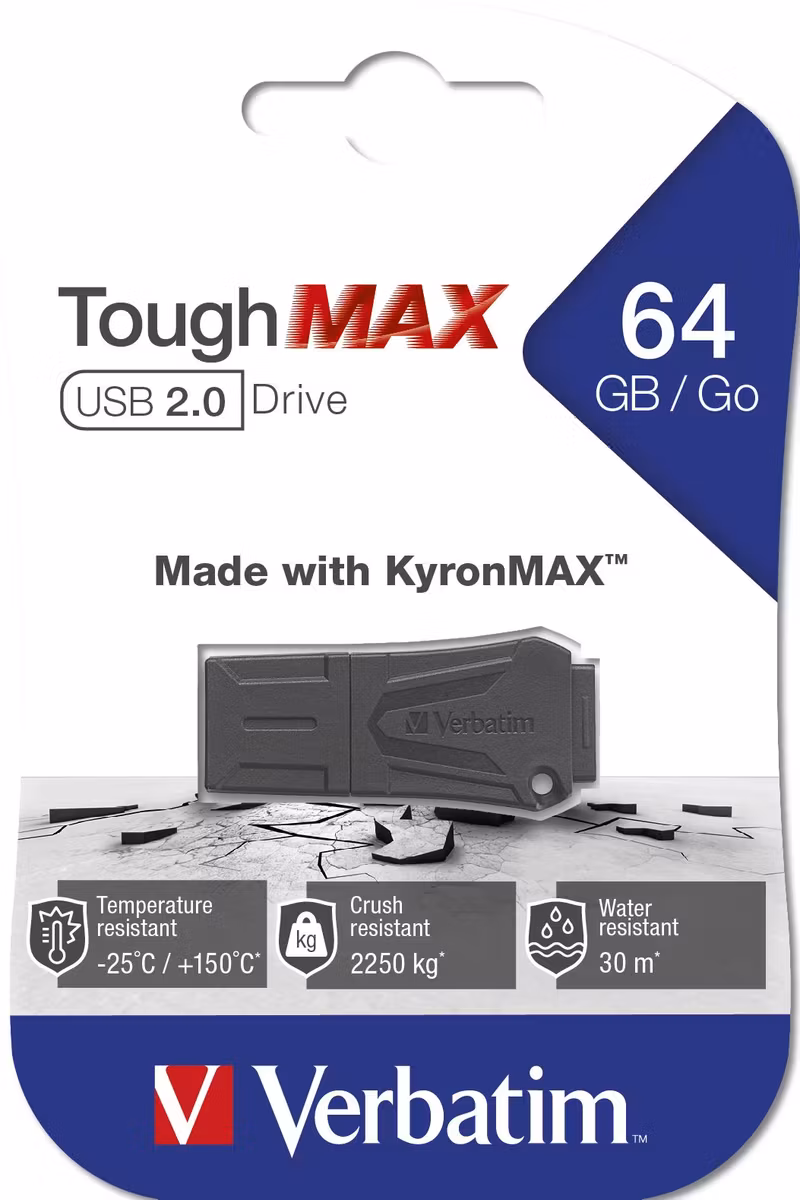 Verbatim ToughMAX 49332 64 GB USB 2.0 USB-minne Svart