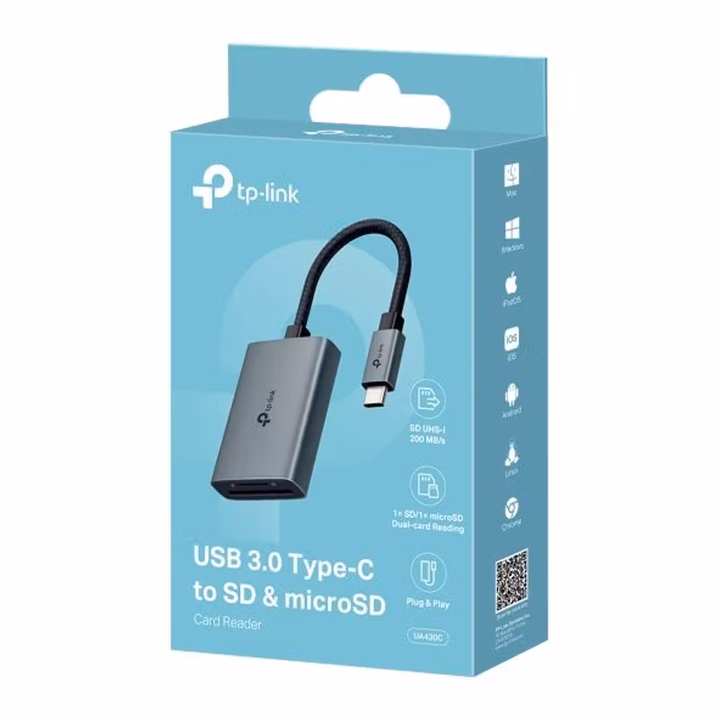 TP-Link UA430C USB-C Kortläsare för SD och microSD