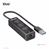 Club 3D CSV-1430A 4-i-1 USB 3.2 Gen 1-hubb med 3 × USB-A och Gigabit Ethernet Svart