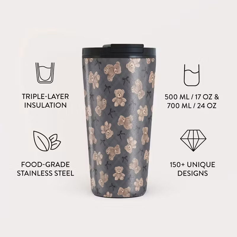 Burga BFF 500 ml Termosmugg med lock och sugrör i rostfritt stål