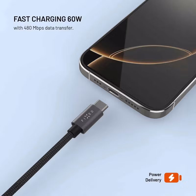 FIXED Power Watch Cable USB-C till USB-C 60 W 1,5 m för Apple Watch och Galaxy Watch