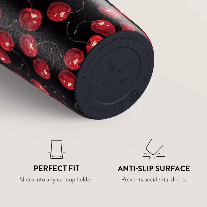 Burga Cherrybomb 500 ml Termosmugg med lock och sugrör i rostfritt stål