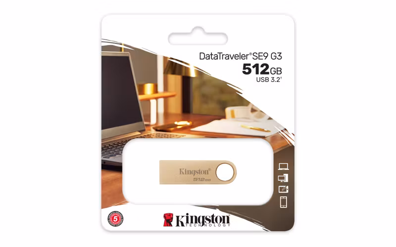 Kingston DataTraveler SE9 G3 512 GB USB 3.2 Gen 1 USB-minne Guld