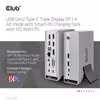 Club 3D CSV-1568 USB-C-dockningsstation 10 Gbit/s för tre skärmar med 120 W nätadapter Grey