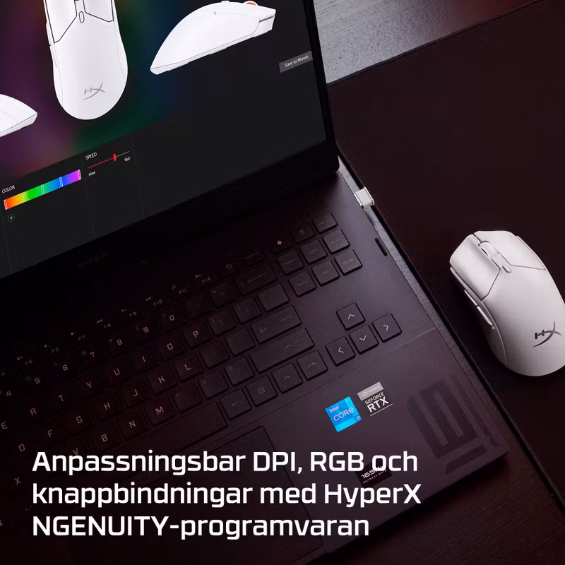 HyperX Pulsefire Haste 2 Mini Trådlös Optisk Gamingmus 6 knappar Vit