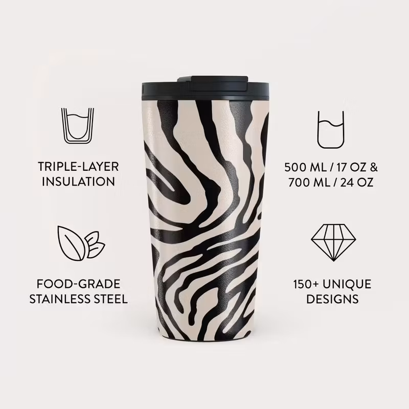 Burga Imperial 500 ml Termosmugg med lock och sugrör i rostfritt stål