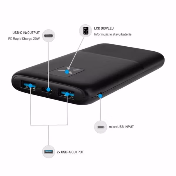 Fixed Zen USB-C PD 20W Power Bank 10 000 mAh, Svart