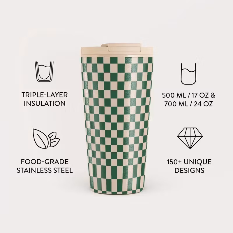 Burga Ivy League 500 ml Termosmugg med lock och sugrör i rostfritt stål