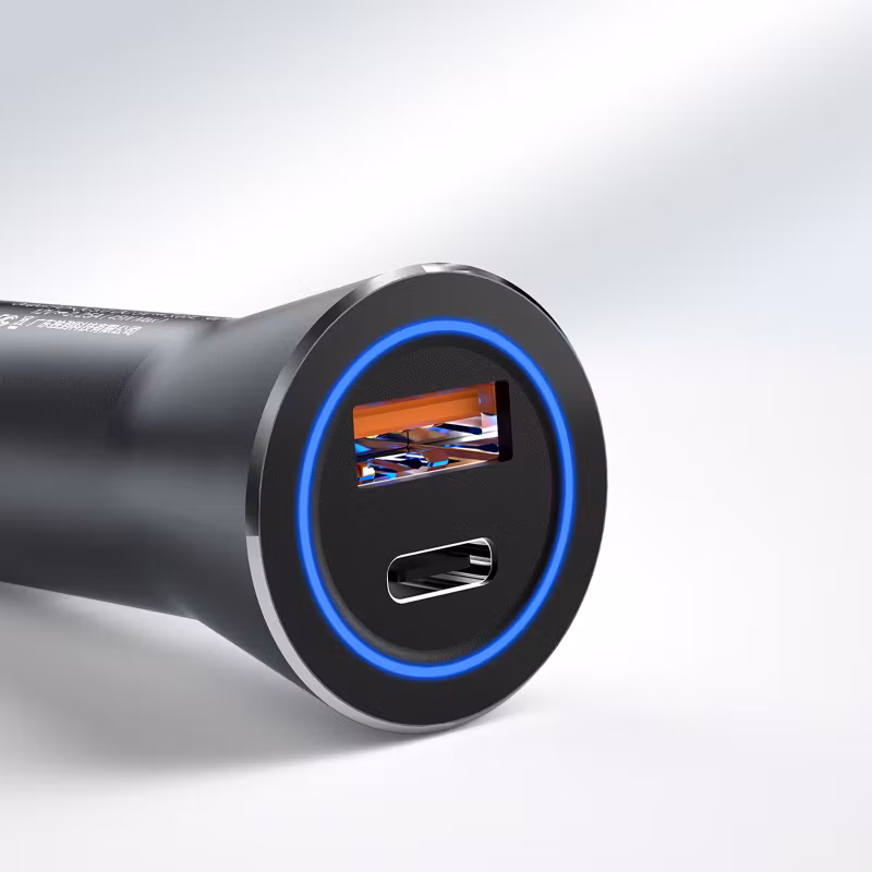 Dudao R4MAXupgrade Car Charger snabbladdare 45Watt 1xUSB-C + 1xUSB-A
